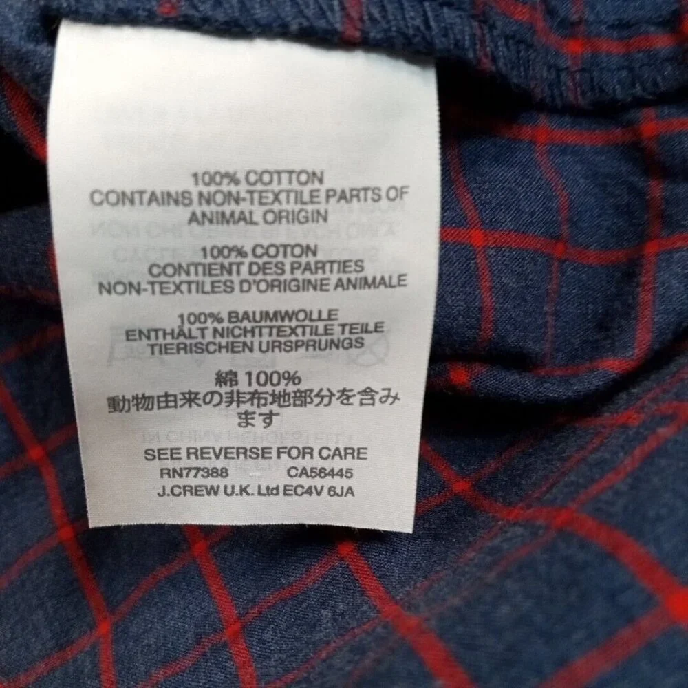 J. Crew Womens Shirt Blue 10 Ruffle Top Career Casual Comfort Check Buttons - Picture 9 of 10
